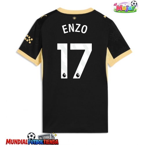 Camiseta Manchester City Enzo Fernandez #17 Segunda Equipación Replica 2026-27 para mujer mangas cortas